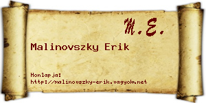 Malinovszky Erik névjegykártya